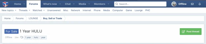 For Sale - 1 Year HULU  Pinoy Internet and Technology Forums.webp