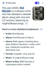 Rod Maceda very first Bisaya Cebuano artist to release an LP album on cassette tape in the ye...webp