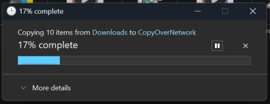 The new copy dialog in dark mode. The new copy dialog in dark mode.