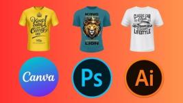 T-Shirt Design Mastery: Illustrator, Photoshop and Canva
