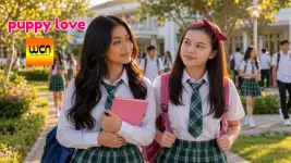 Kristine and Chat are best friends as they walk along together in Amorsolo Academy garden of ...webp