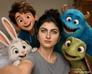 Realistic-Woman-Selfie-with-3D-Cartoon-Characters.webp