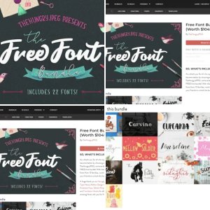 TheHungryJPEG Free Font Bundle (Worth $104!)