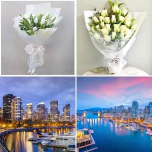 flower bouquet and places