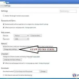 Internet Settins Error 3