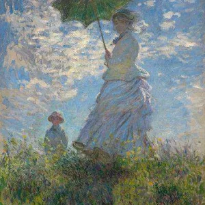 Woman with a Parasol - Madame Monet and Her Son
