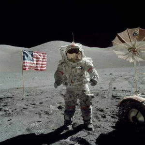 Cernan on the Moon