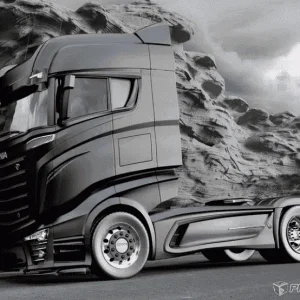 Camiones Del Futuro Scania R1000 Negro Rojo De Lado